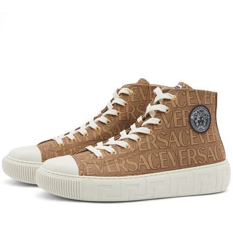 versace collection logo band sneakers|Versace high top sneakers.